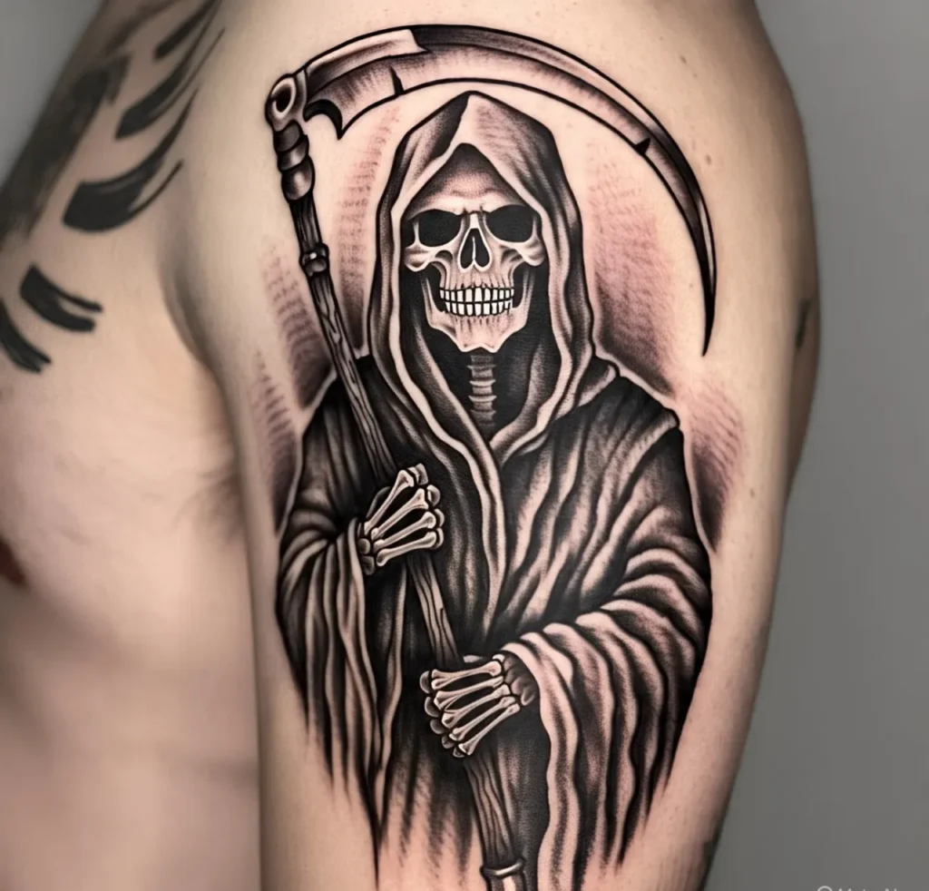 Grim Reaper Scythe Tattoo,
