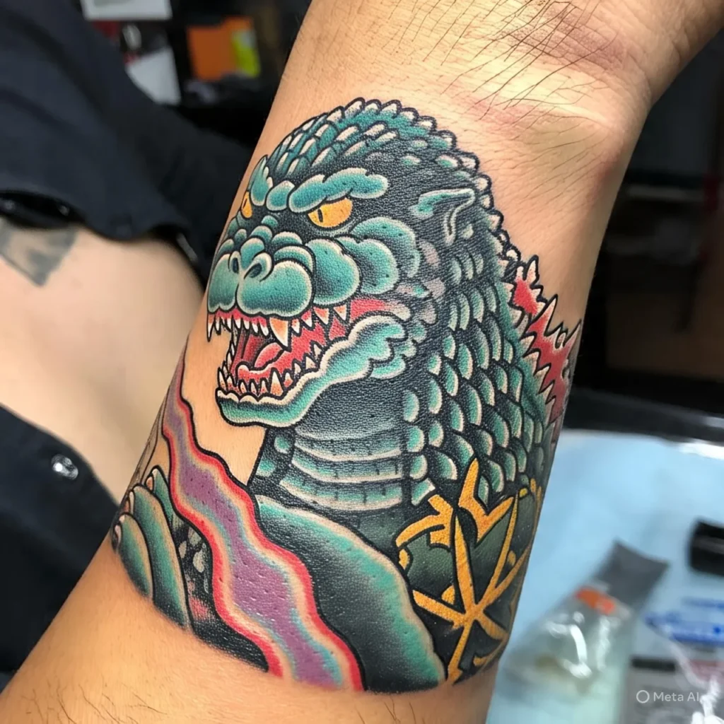 Japanese Godzilla Tattoo,