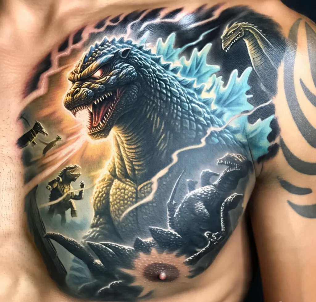 Luminescent Godzilla Tattoo, Godzilla Tattoo