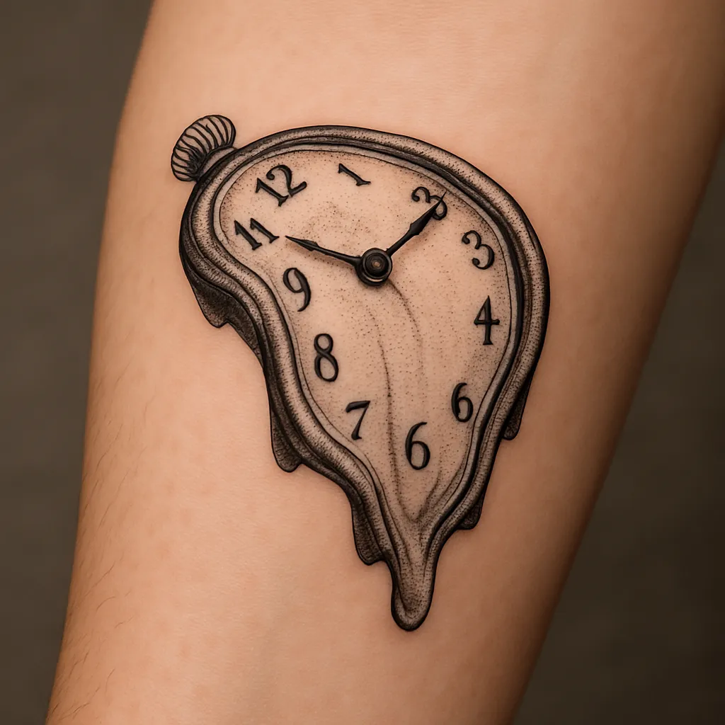 Melting Clock Tattoo, Clock Tattoo