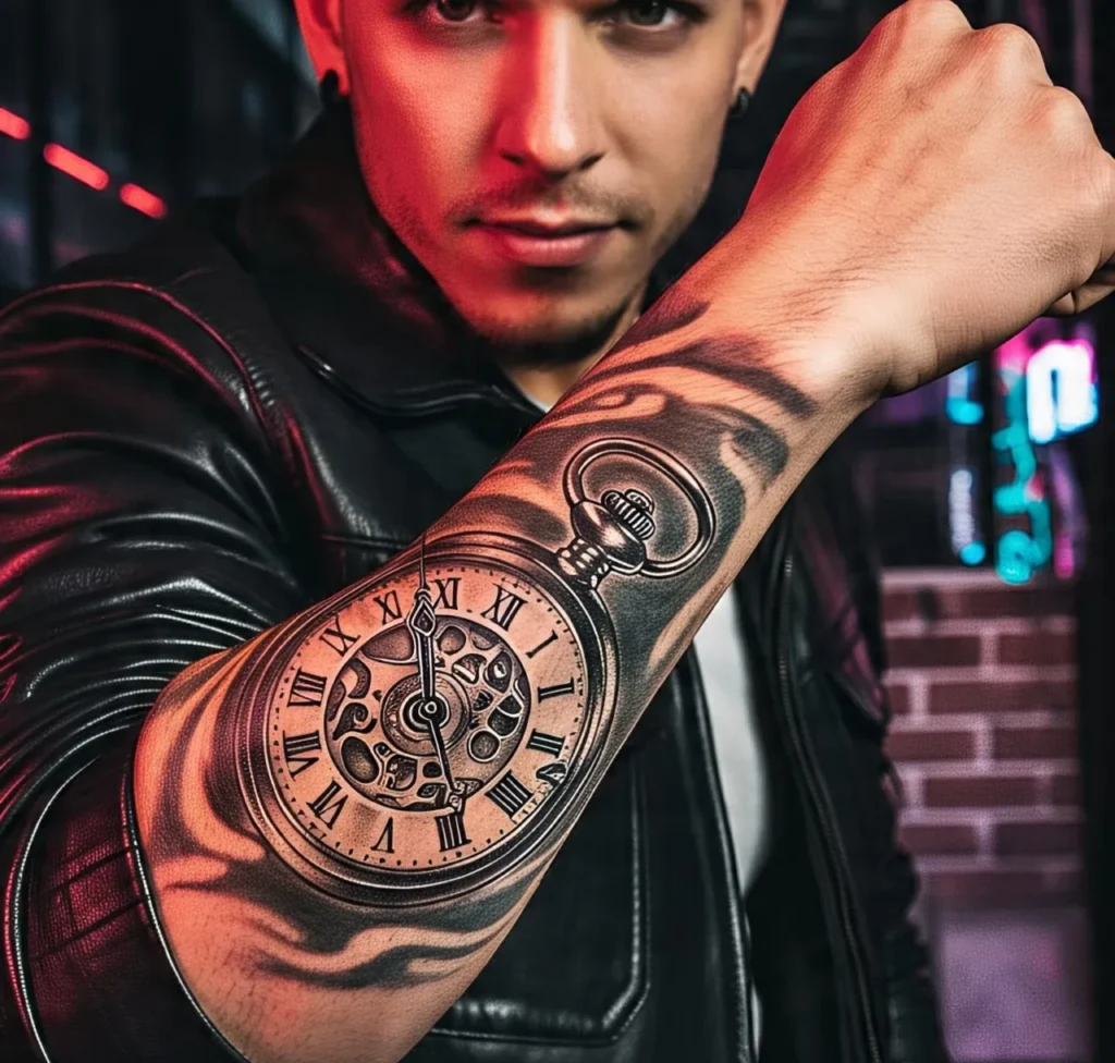 Pocket Clock Tattoo, Clock Tattoo