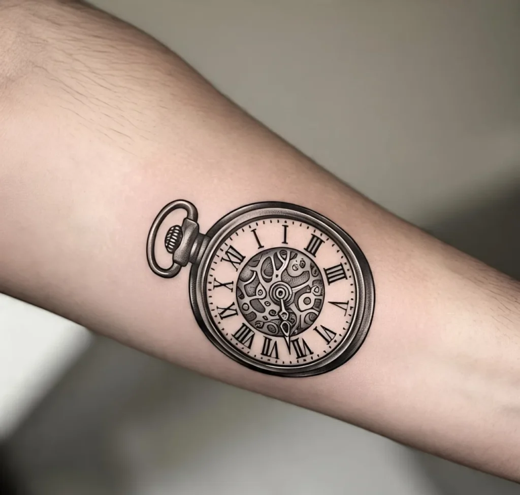Pocket Clock Tattoo, Clock Tattoo