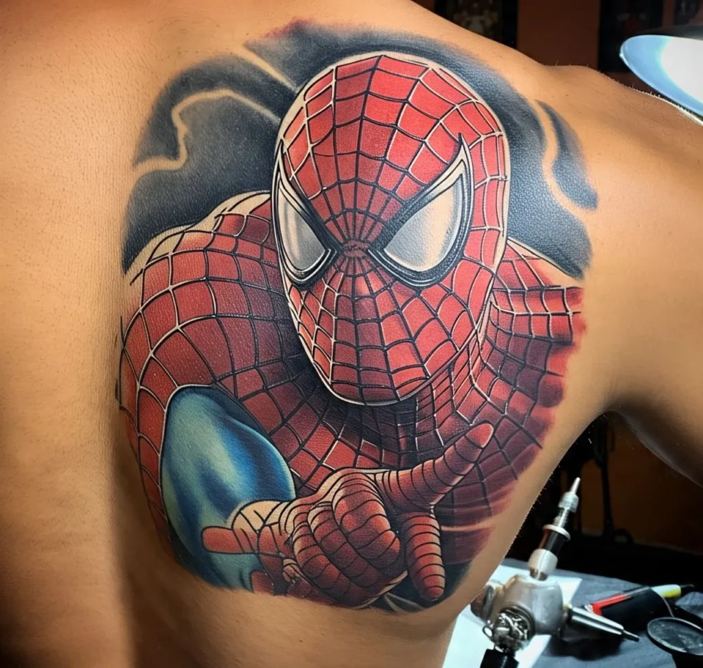 Spiderman Back Tattoo, Spiderman Tattoo