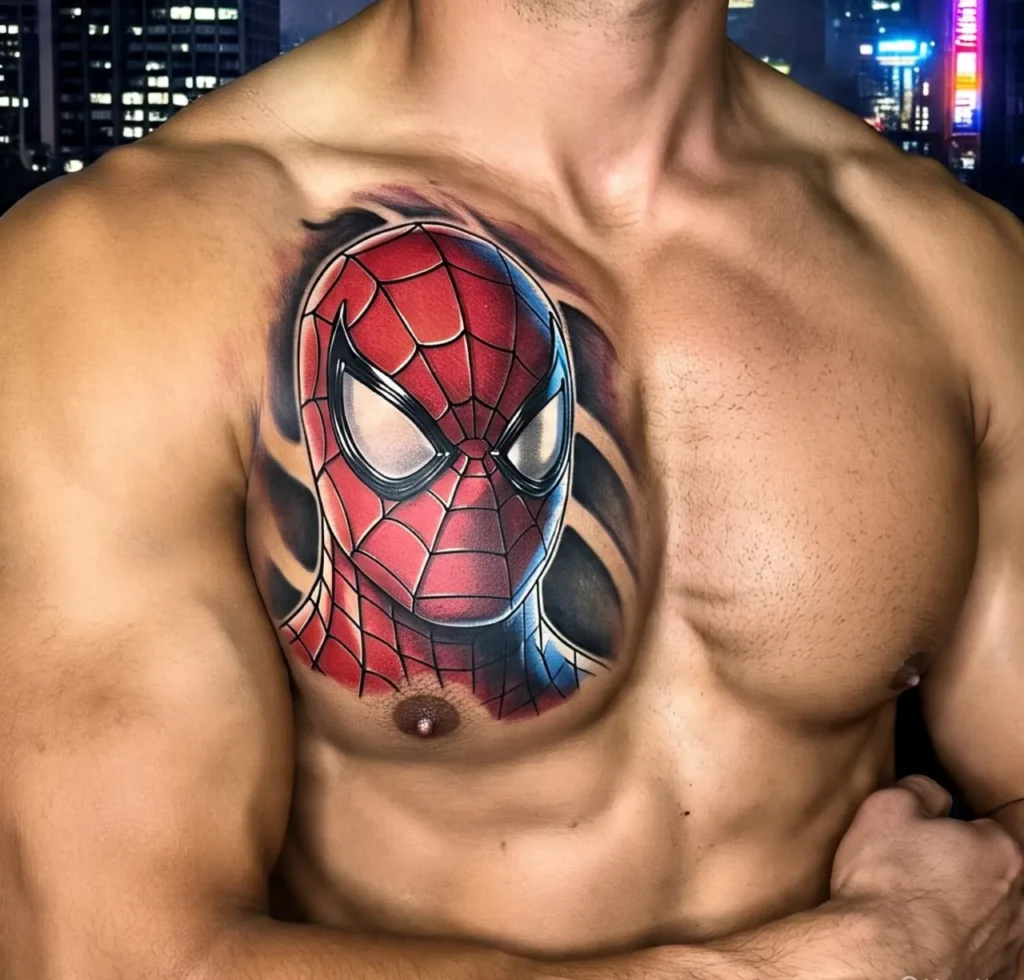 Spiderman Face Tattoo