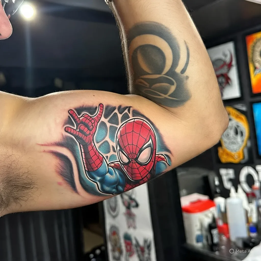 Spiderman web shooter tattoo, Spiderman Tattoo