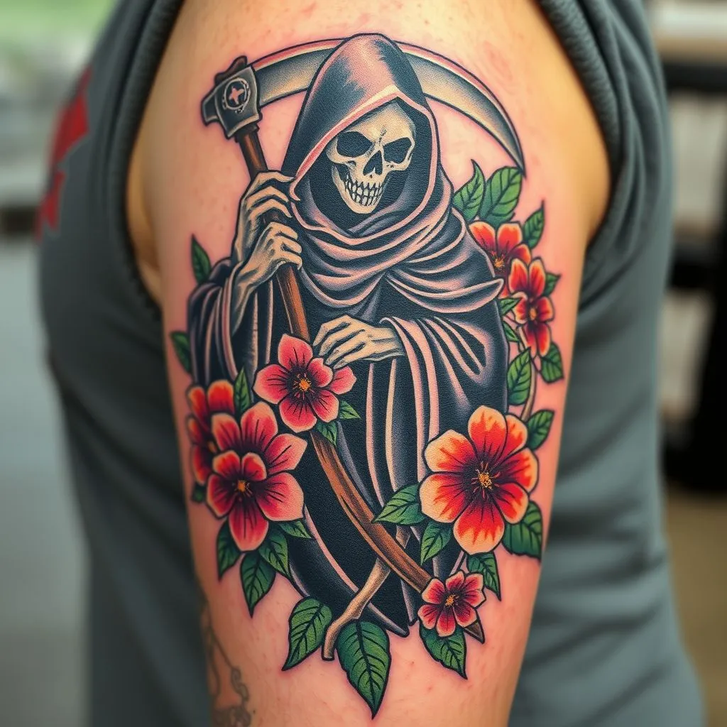 Traditional Grim Reaper Tattoo, Grim Reaper Tattoo