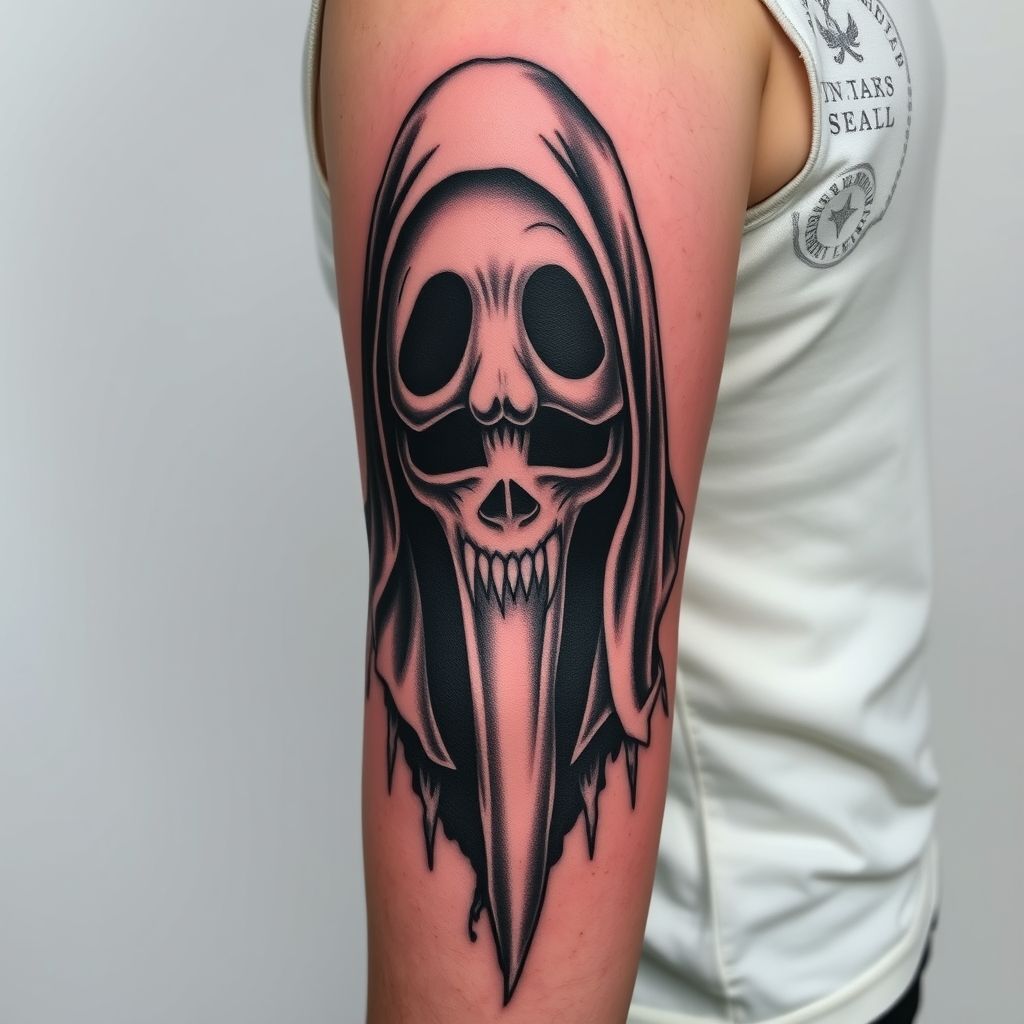 ghostface tattoo sleeve,