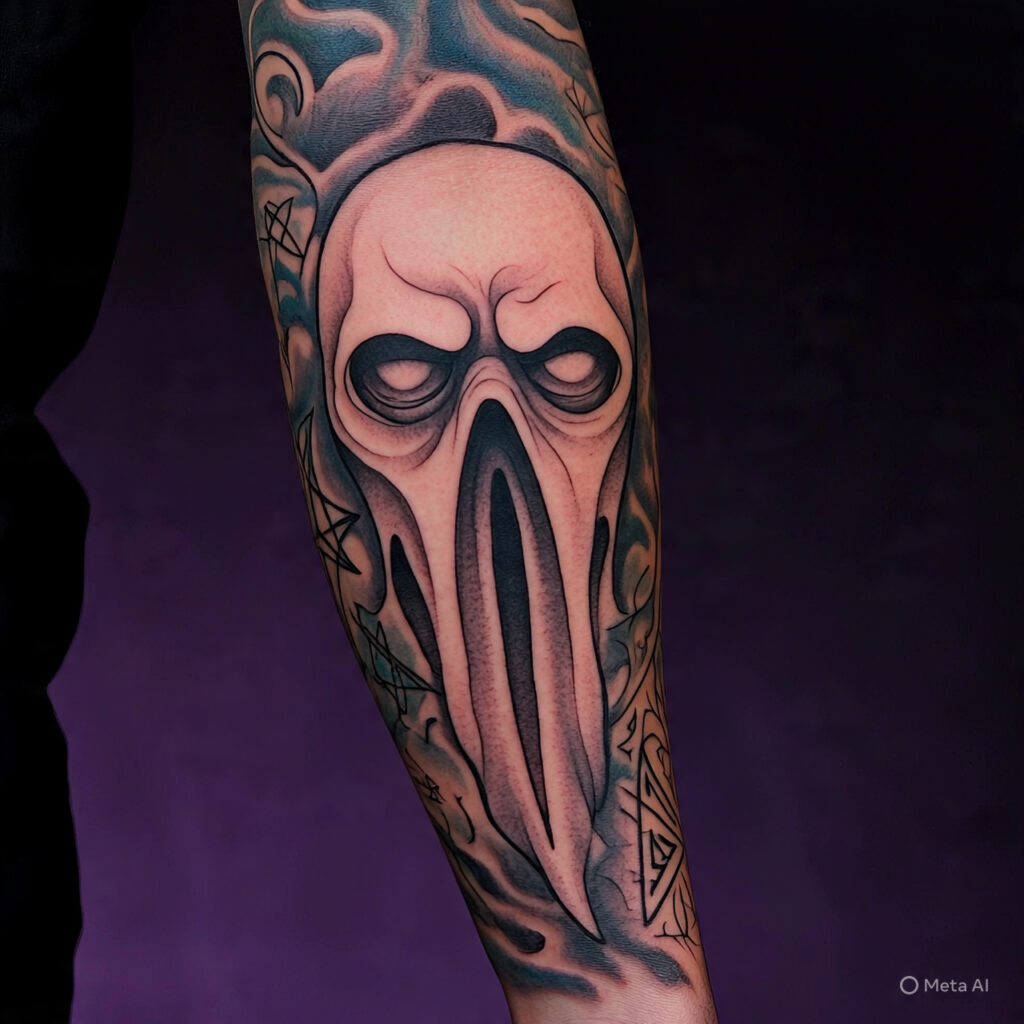 ghostface tattoo sleeve,