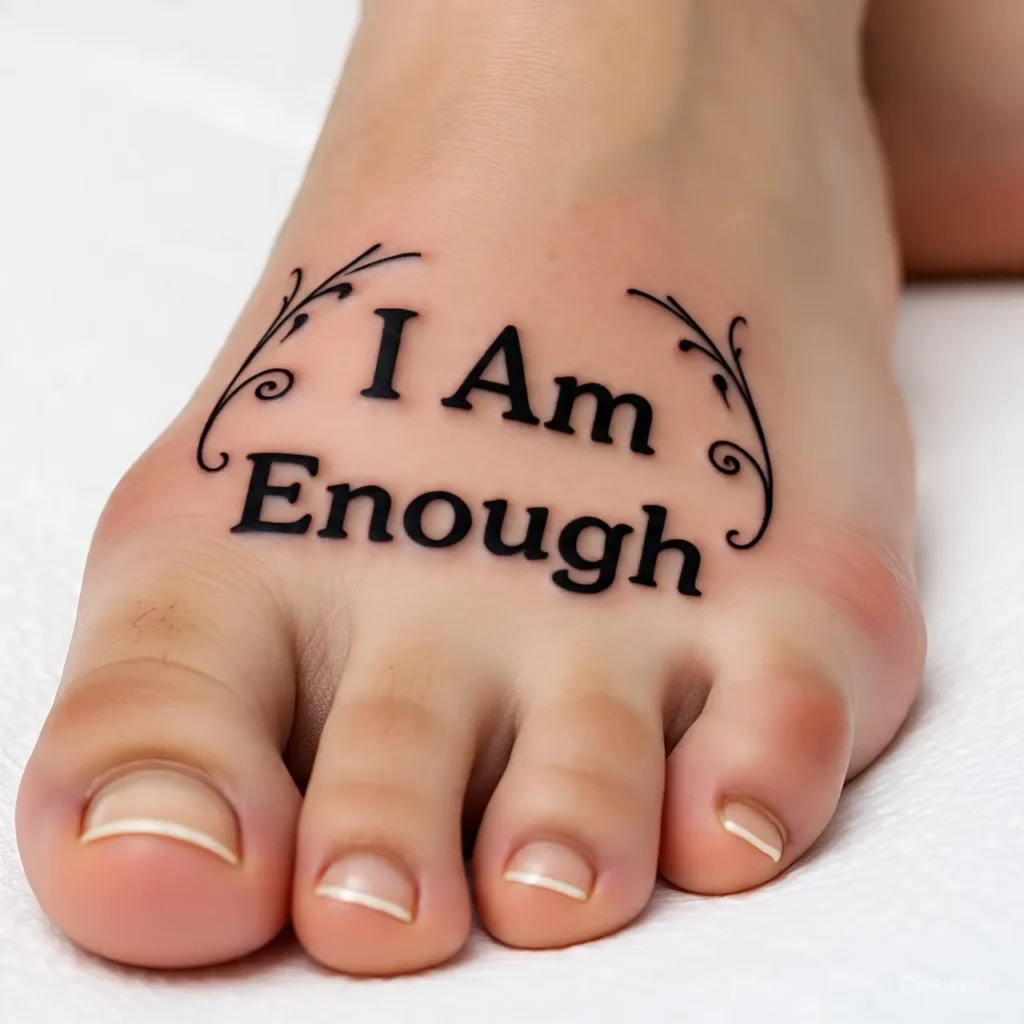 I Am Enough Foot Tattoo