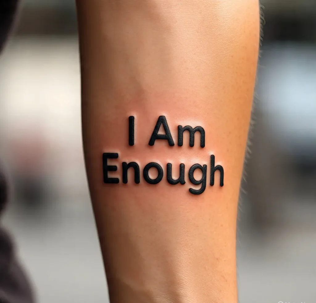 I Am Enough Forearm Tattoo