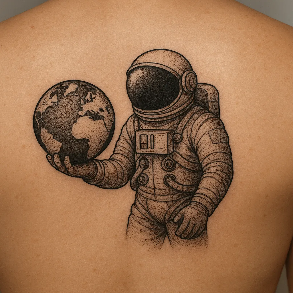 the world is yours astronaut tattoo
